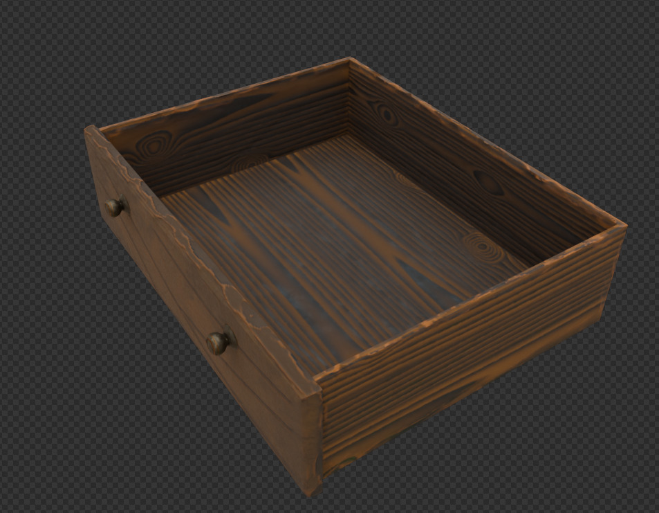 Stylized Drawer Low-poly 3D model_3