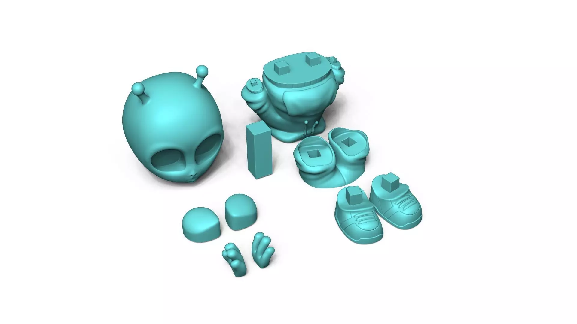 Cute Alien Miniature - Funny Gift Chibi 3D print model_3