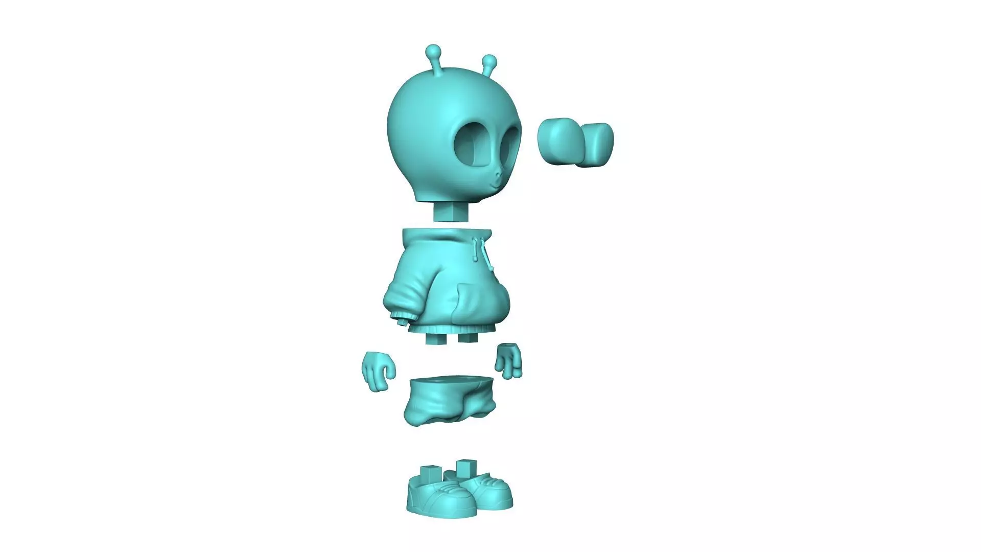 Cute Alien Miniature - Funny Gift Chibi 3D print model_2