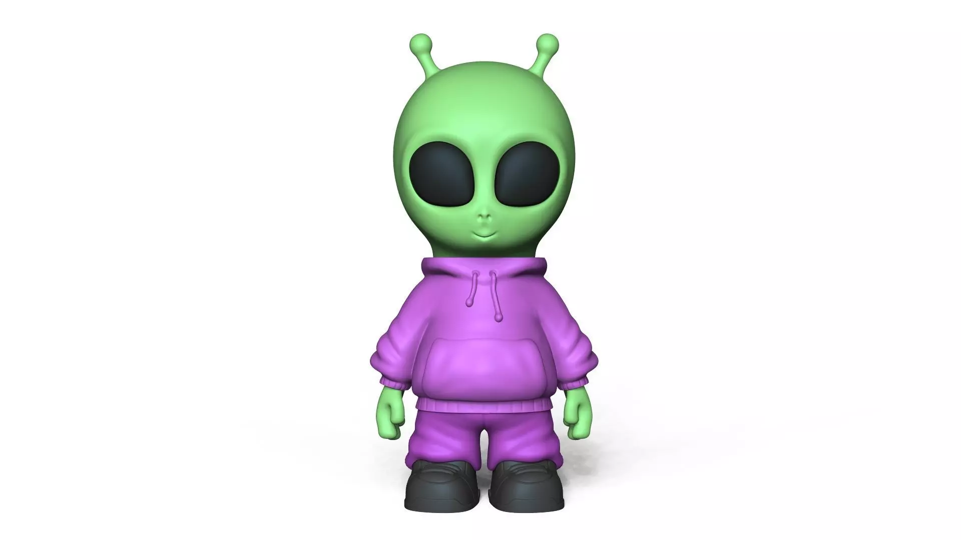 Cute Alien Miniature - Funny Gift Chibi 3D print model_7