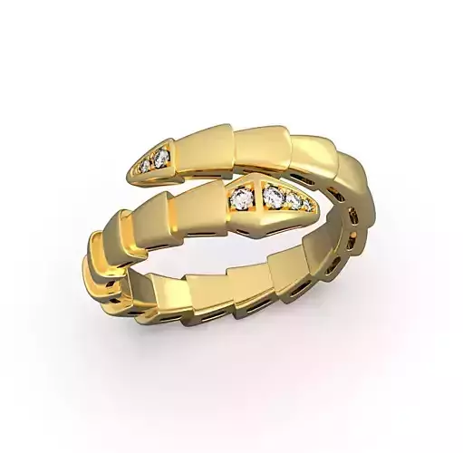 Serpenti Viper Ring semi pave diamonds 3D print model