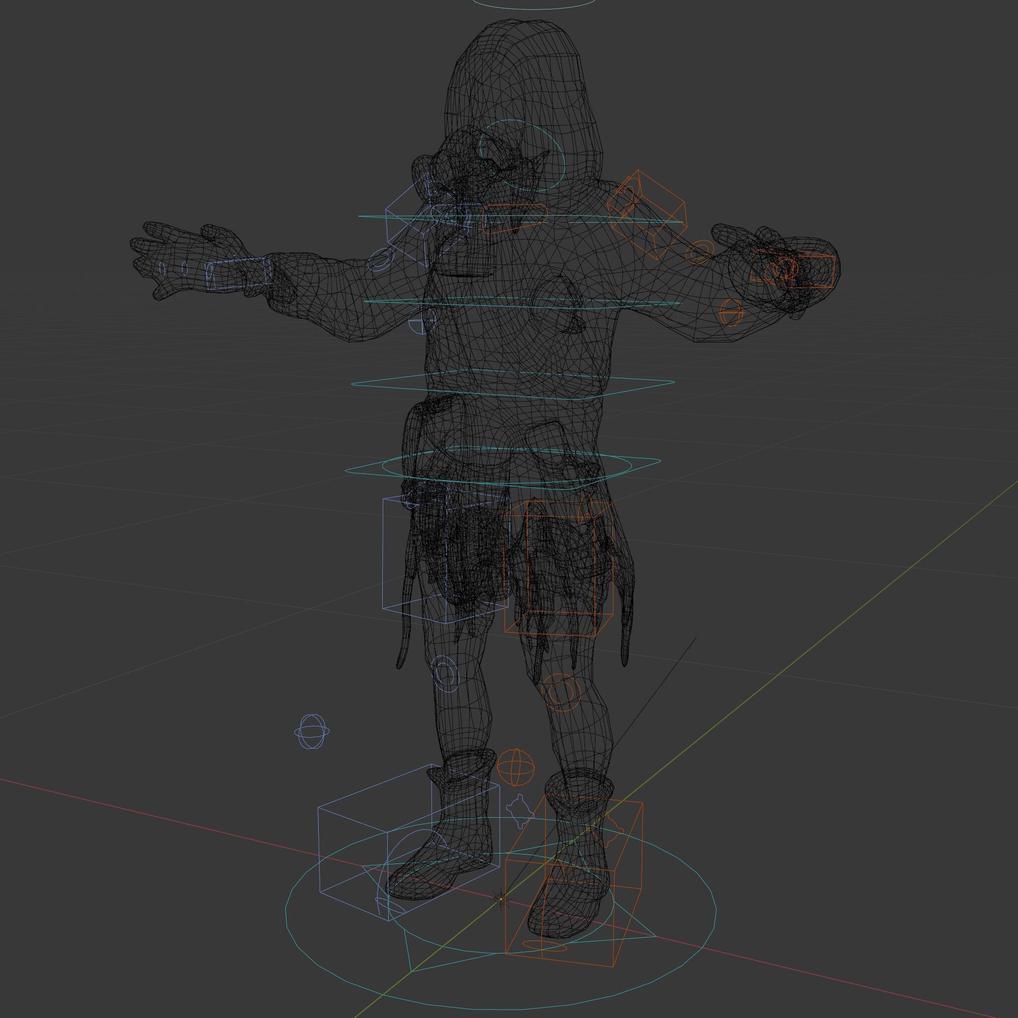 PostApocalyptic Survivor with Gas Mask Rigged and Animated Low-poly 3D model_9