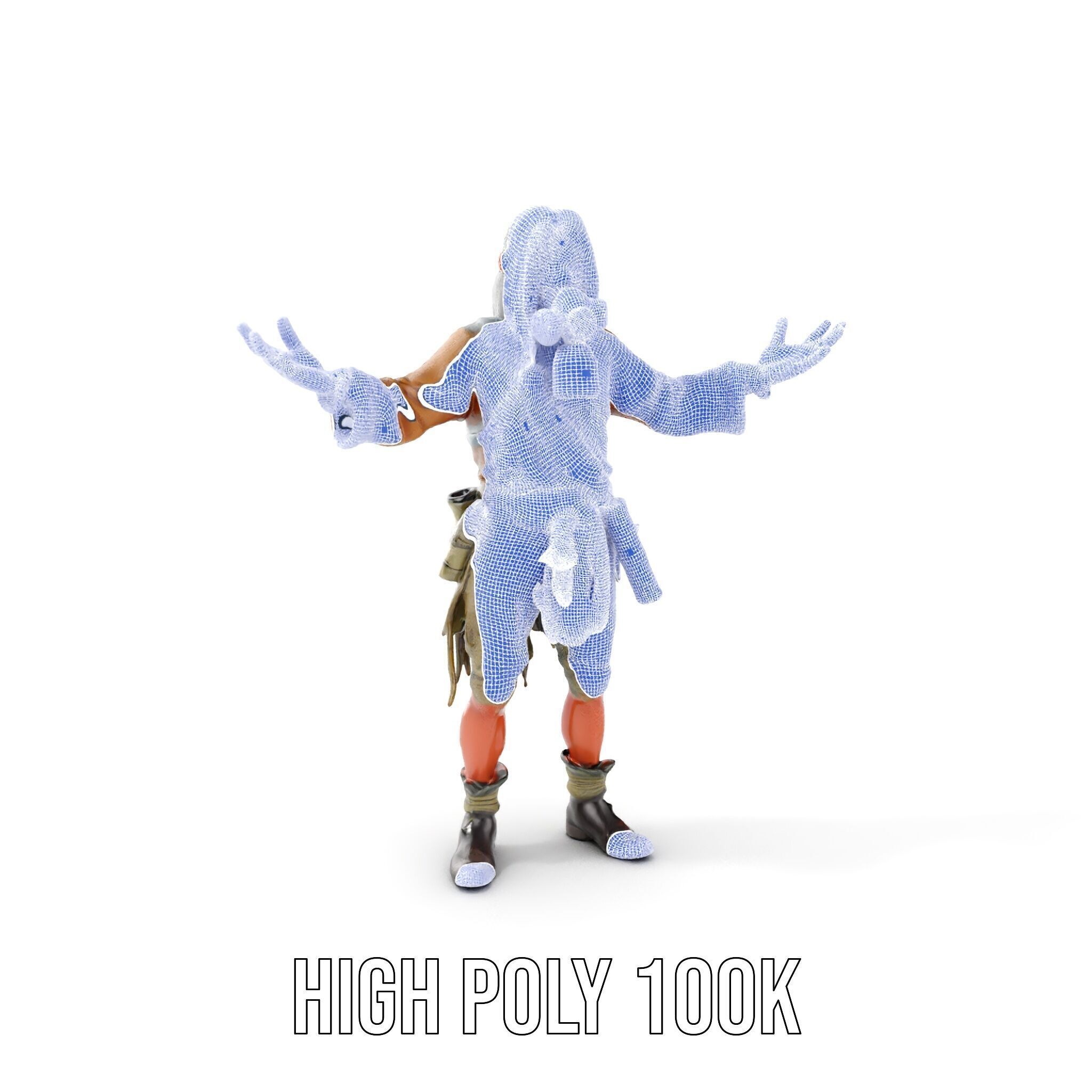 PostApocalyptic Survivor with Gas Mask Rigged and Animated Low-poly 3D model_5