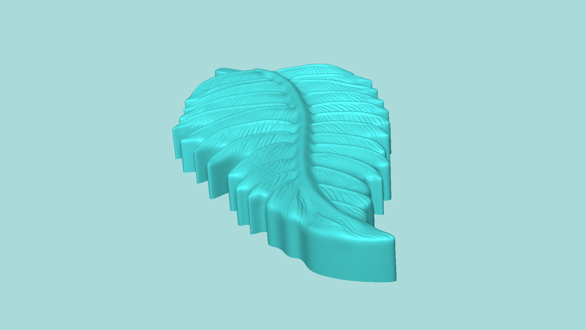 Serrated Fern Leaf - Silicone Mold Maker - Template 3D print model_5