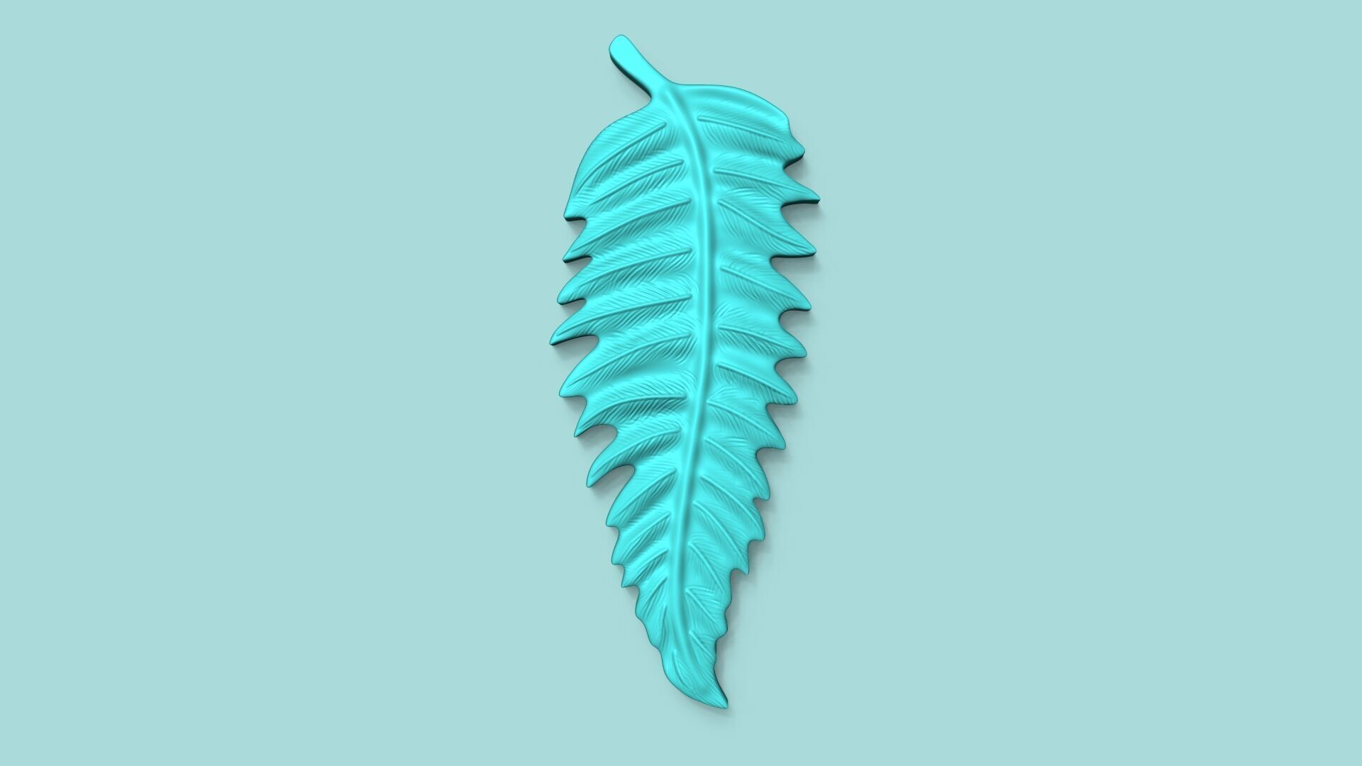 Serrated Fern Leaf - Silicone Mold Maker - Template 3D print model_2