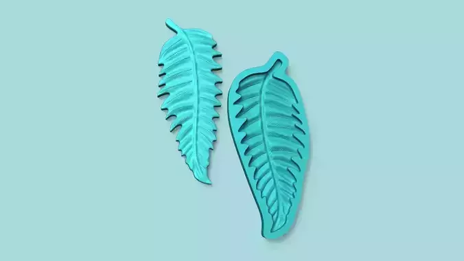 Serrated Fern Leaf - Silicone Mold Maker - Template 3D print model