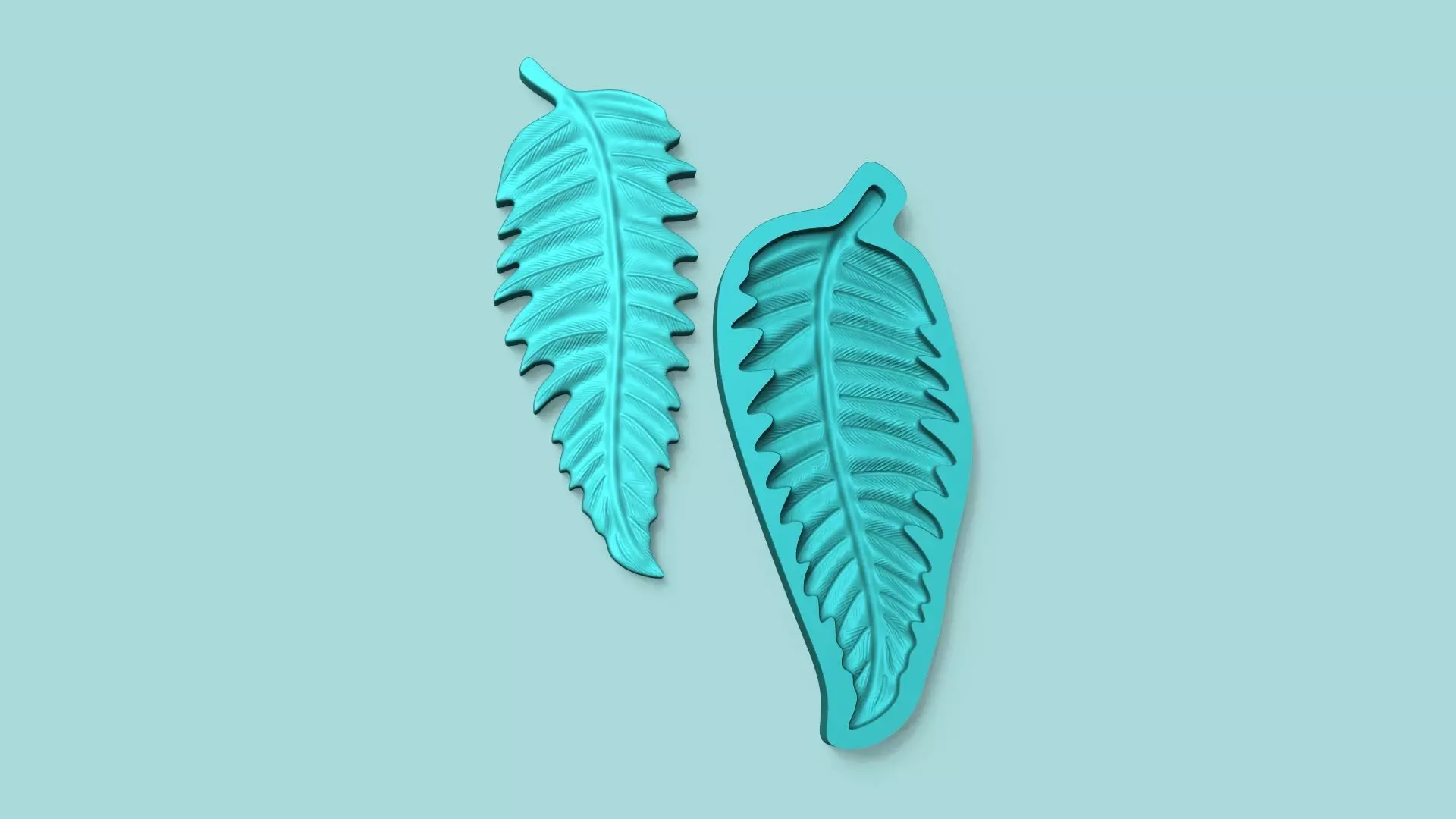 Serrated Fern Leaf - Silicone Mold Maker - Template 3D print model_0