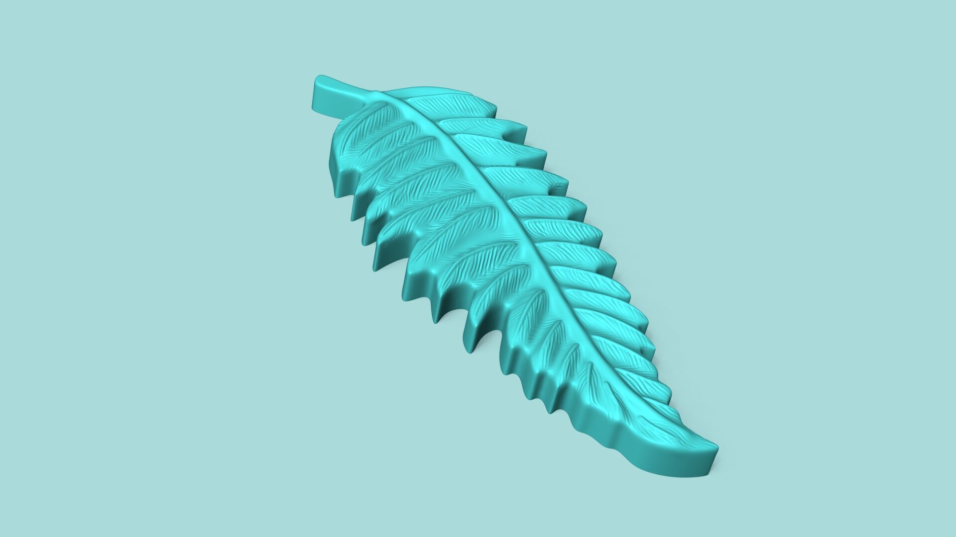 Serrated Fern Leaf - Silicone Mold Maker - Template 3D print model_3