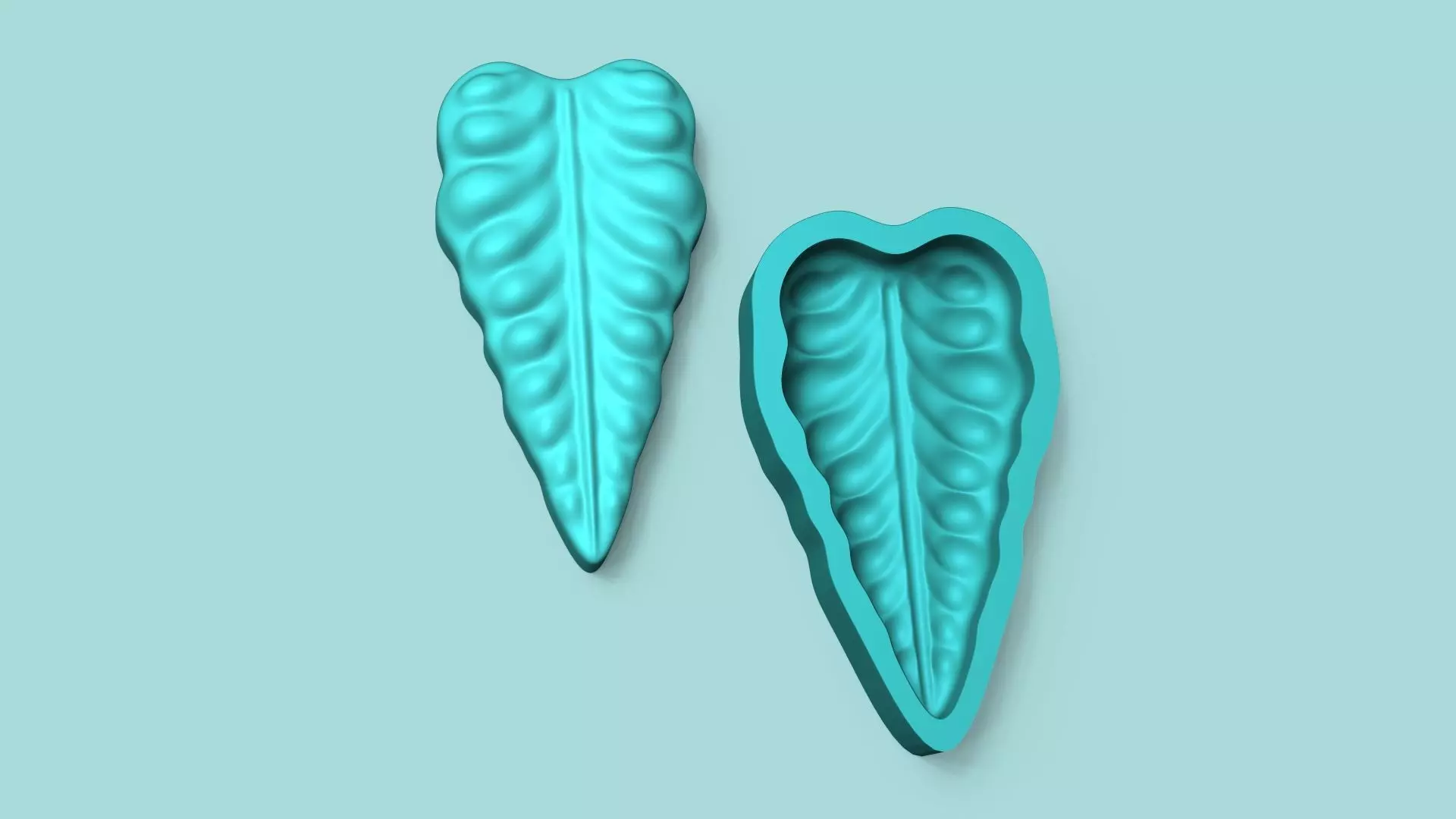 Ornamental Kale Leaf - Silicone Mold Maker - Template 3D print model_0