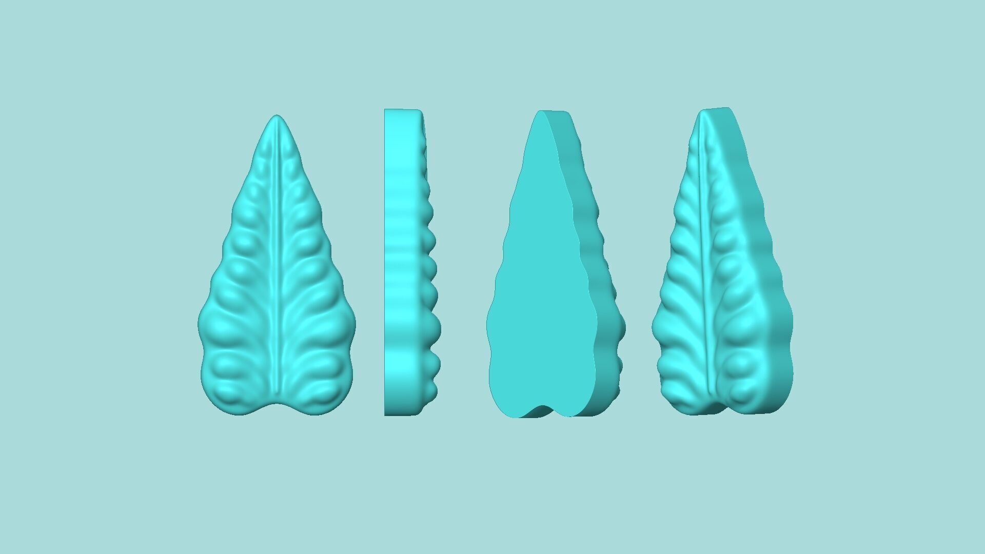 Ornamental Kale Leaf - Silicone Mold Maker - Template 3D print model_1