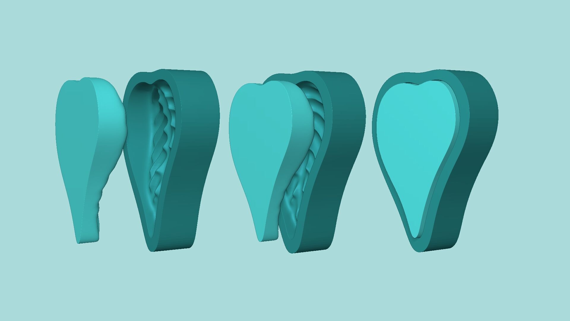 Heart Philodendron Leaf - Silicone Mold Maker - Template 3D print model_8