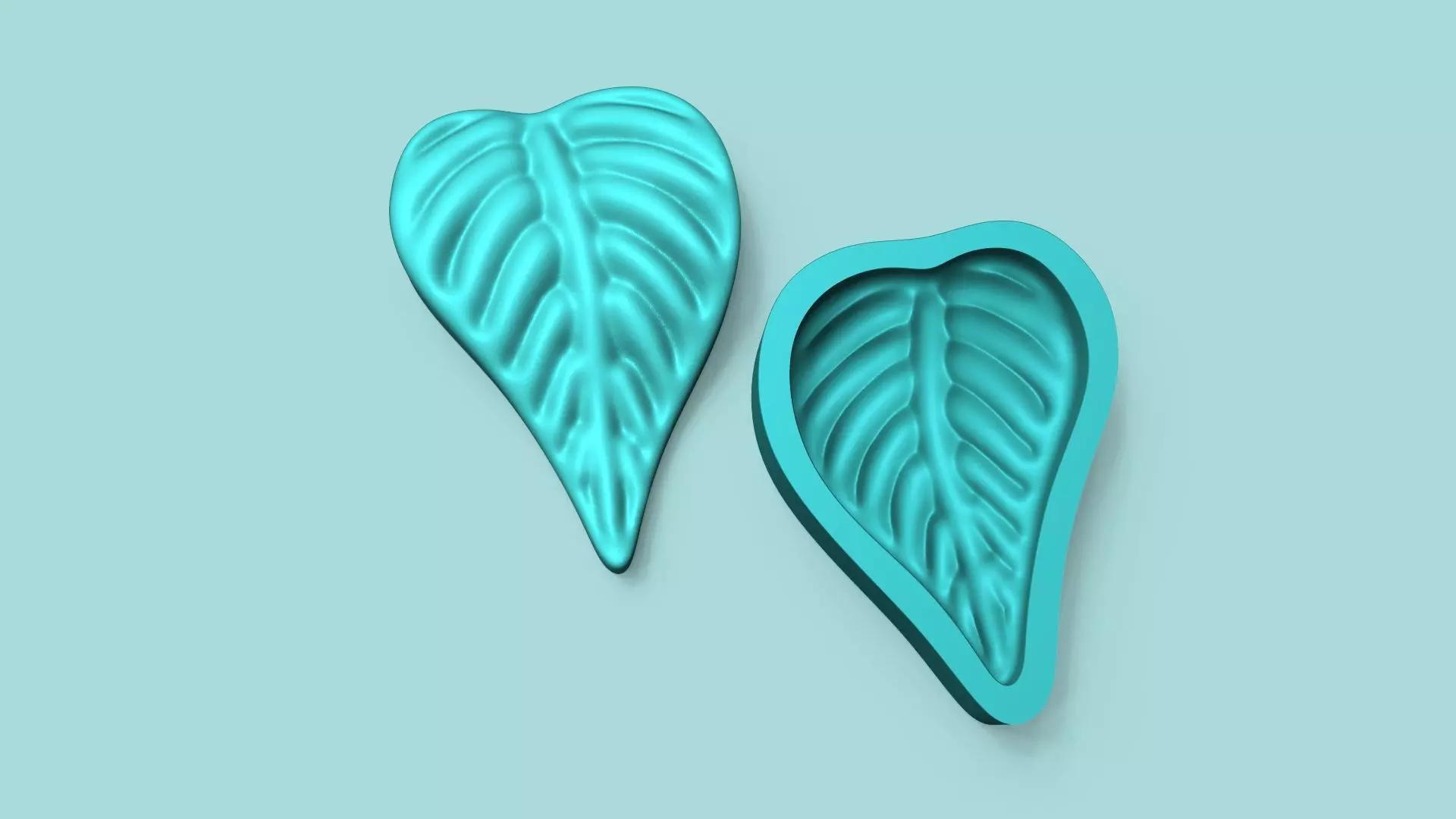 Heart Philodendron Leaf - Silicone Mold Maker - Template 3D print model_0