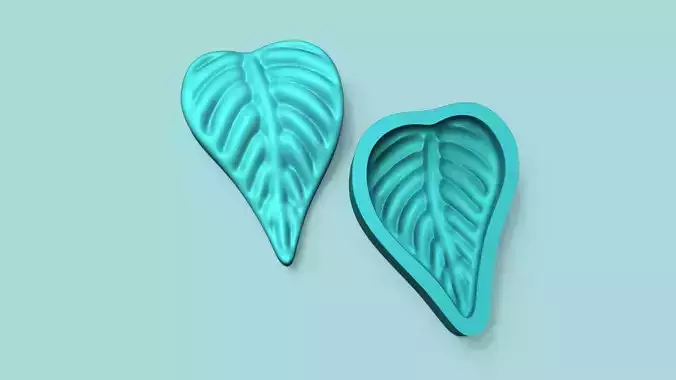 Heart Philodendron Leaf - Silicone Mold Maker - Template 3D print model