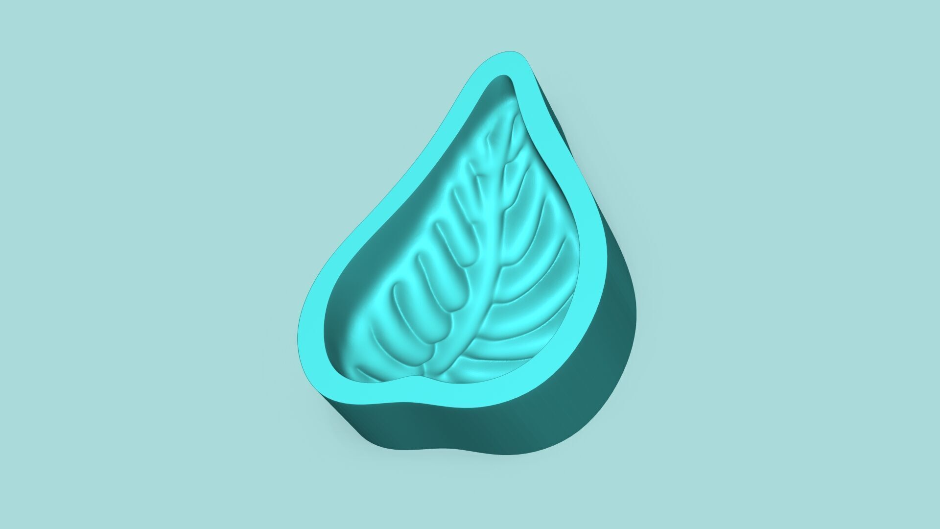 Heart Philodendron Leaf - Silicone Mold Maker - Template 3D print model_6