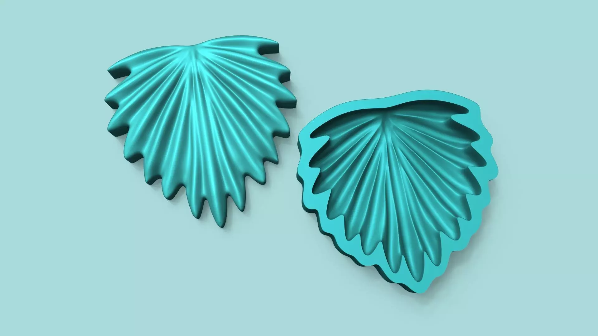 Chinese Fan Palm Leaf - Silicone Mold Maker - Template 3D print model_0