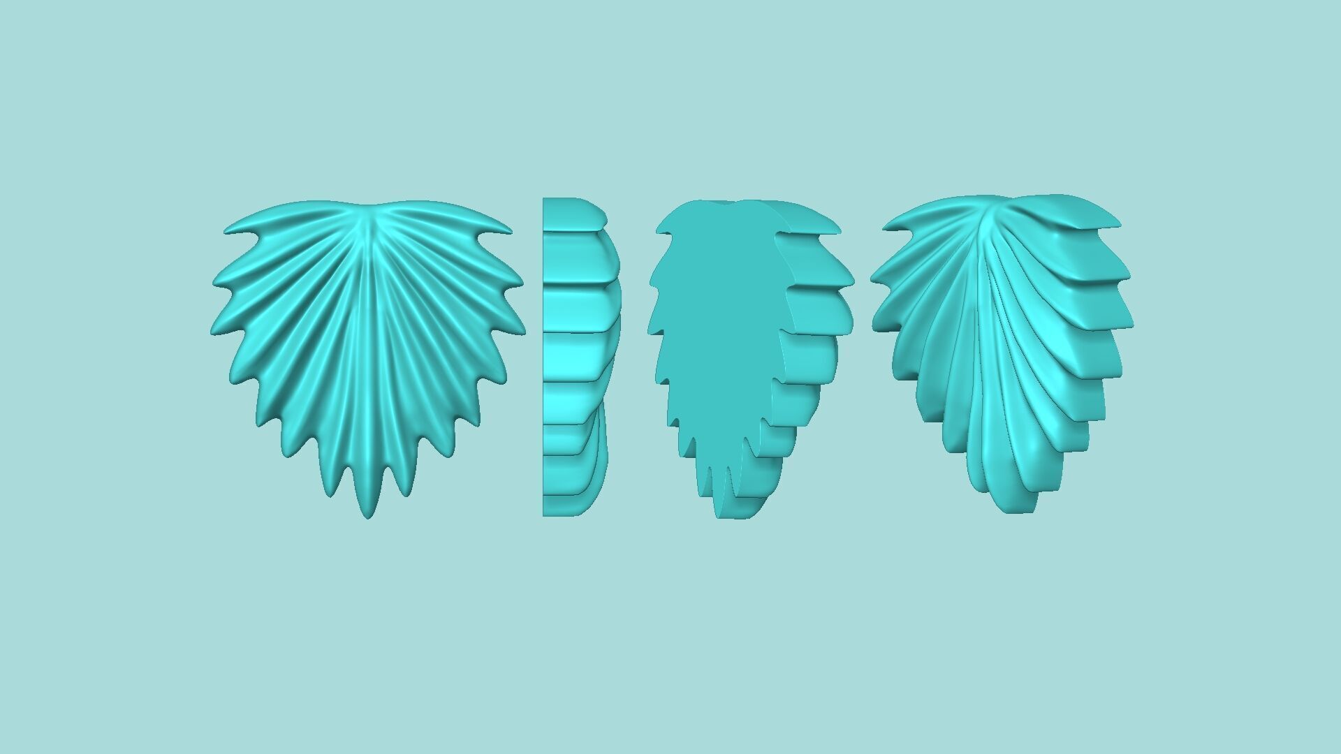 Chinese Fan Palm Leaf - Silicone Mold Maker - Template 3D print model_1