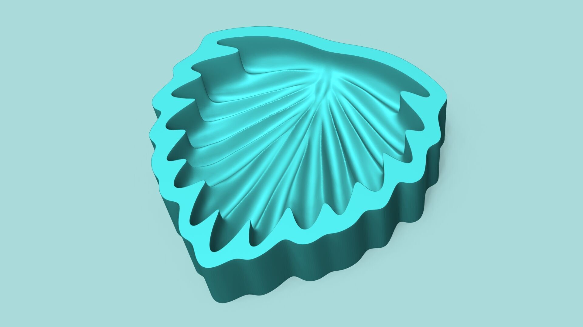 Chinese Fan Palm Leaf - Silicone Mold Maker - Template 3D print model_6