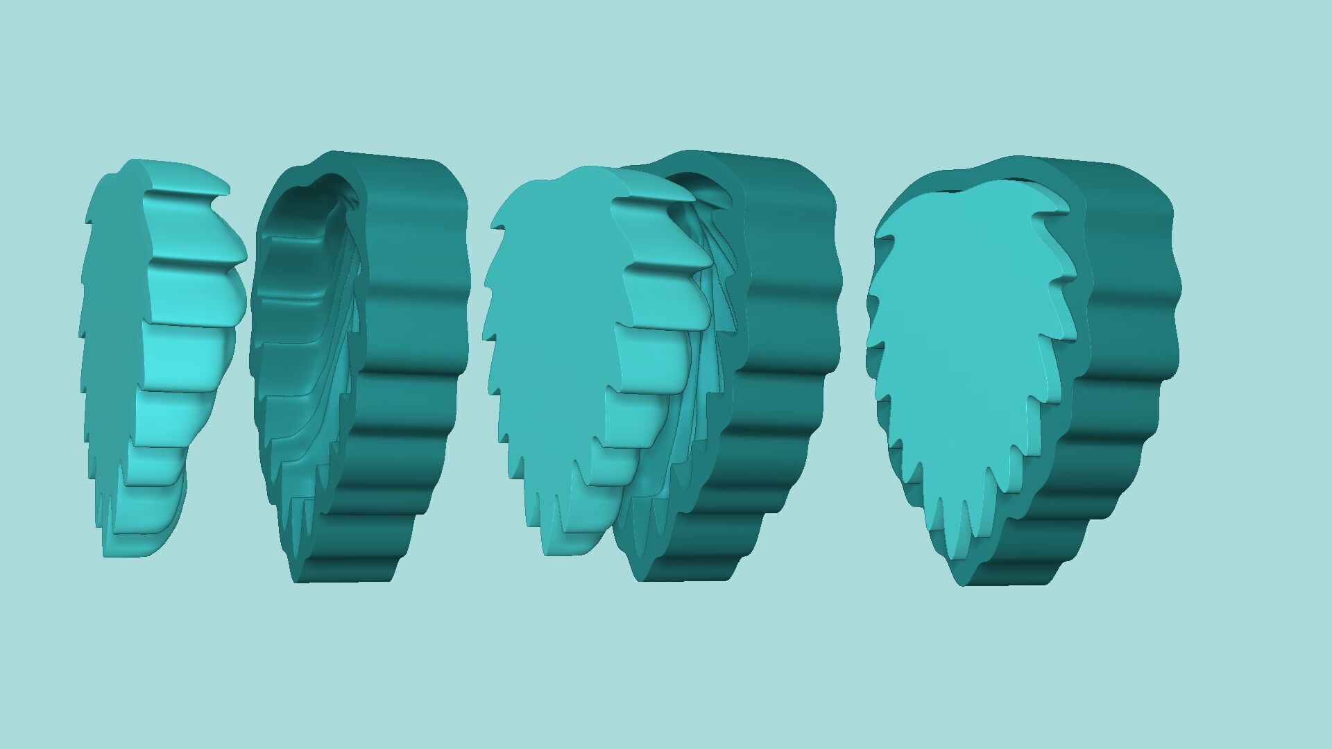 Chinese Fan Palm Leaf - Silicone Mold Maker - Template 3D print model_8