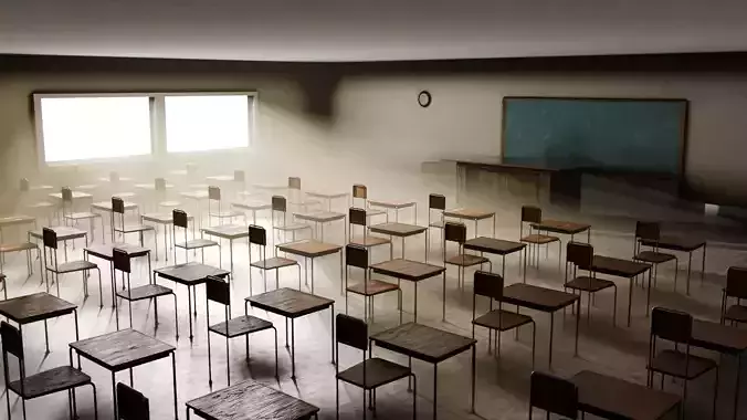 Classroom Low-poly 3D model