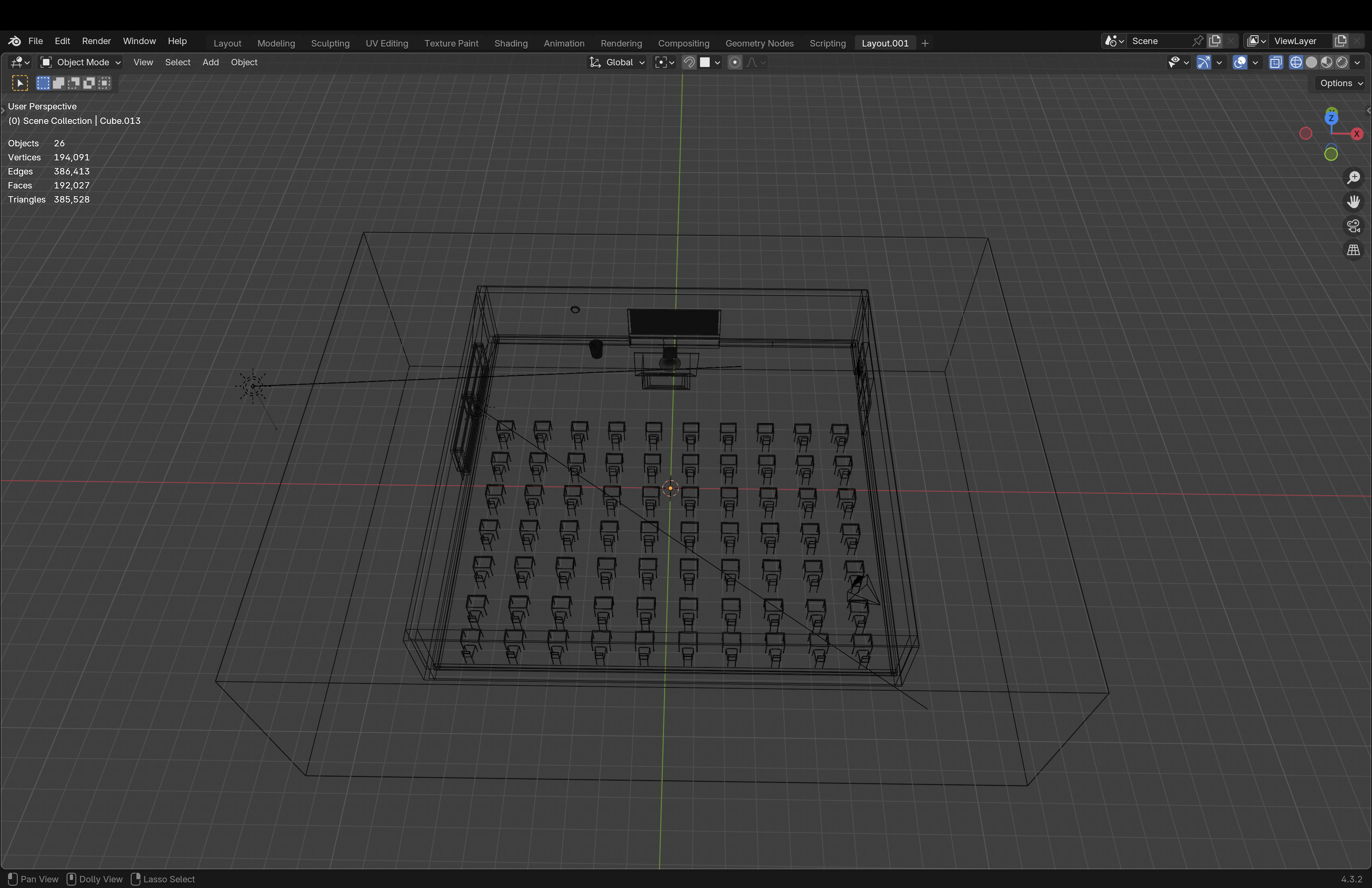 Classroom Low-poly 3D model_6
