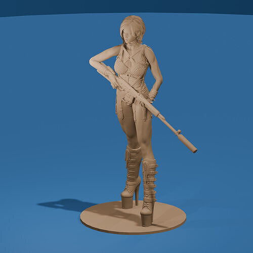 Sexy Post Apocalypse Sniper Woman  3D print model