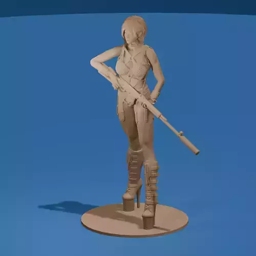 Sexy Post Apocalypse Sniper Woman 