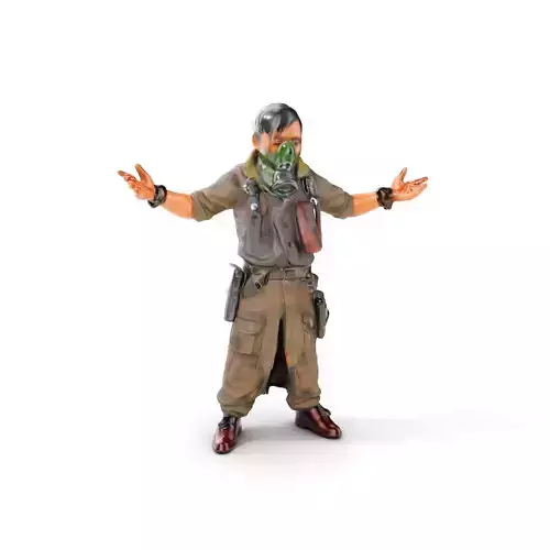 PostApocalyptic Survivor D Character Rigged and Animated Low-poly 3D model