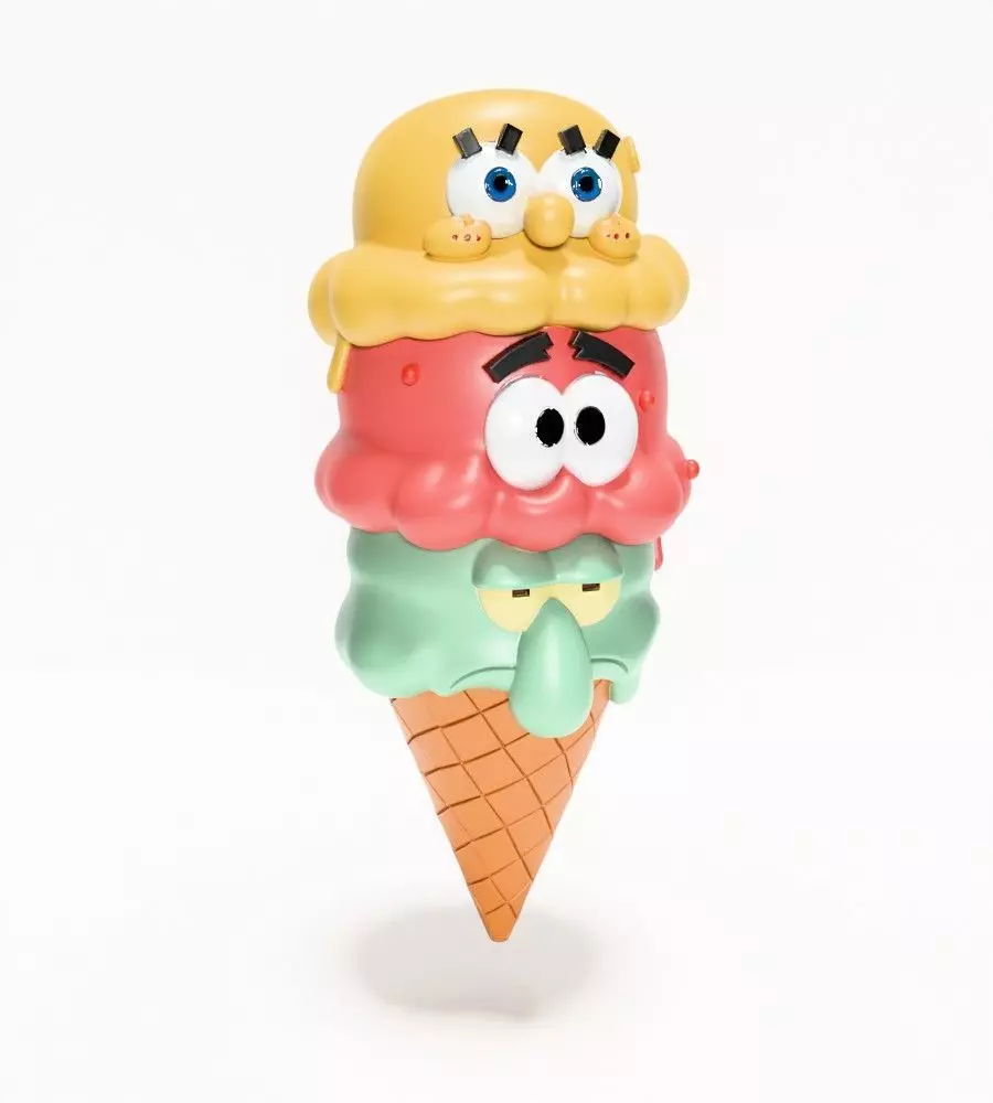 SpongeBob SquarePants Patrick and Squidward Ice Cream toy 3D print model_21