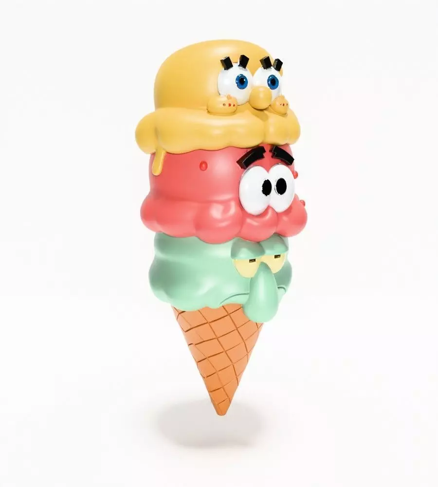 SpongeBob SquarePants Patrick and Squidward Ice Cream toy 3D print model_20