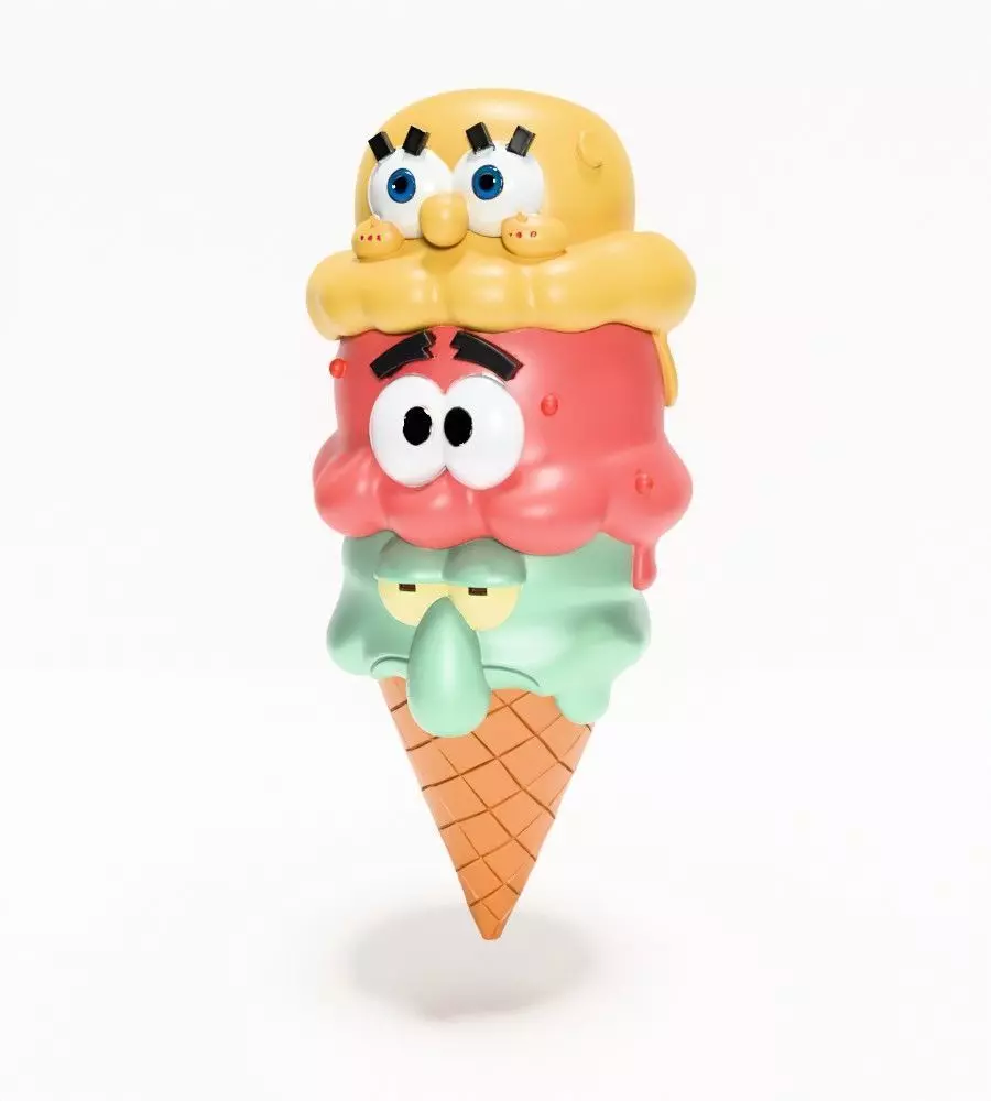 SpongeBob SquarePants Patrick and Squidward Ice Cream toy 3D print model_2