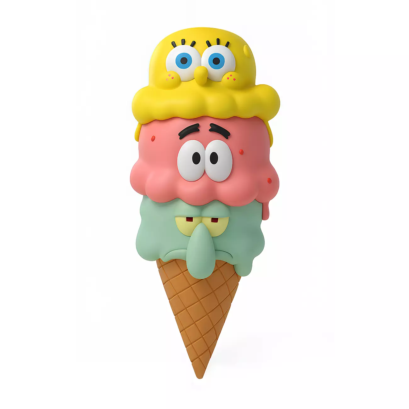 SpongeBob SquarePants Patrick and Squidward Ice Cream toy 3D print model_0
