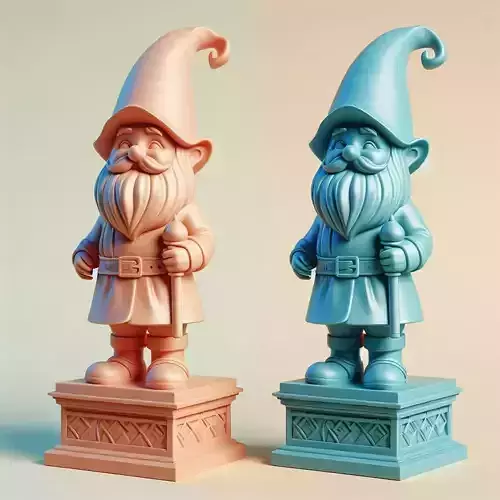 1039Fairy Tale Gnome Color Full Body Figurine on Base