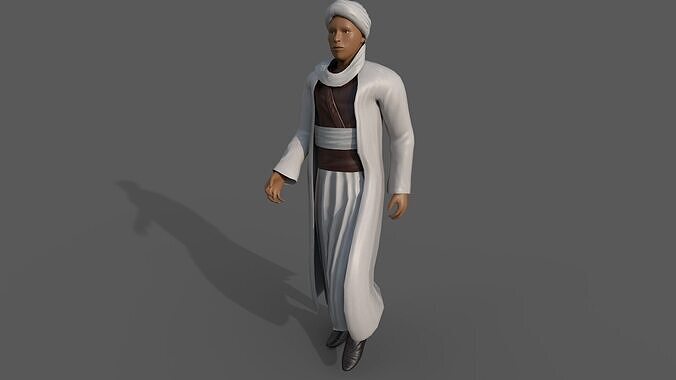Arab style Character Walk Animation for Unreal and Unity  Low-poly 3D model