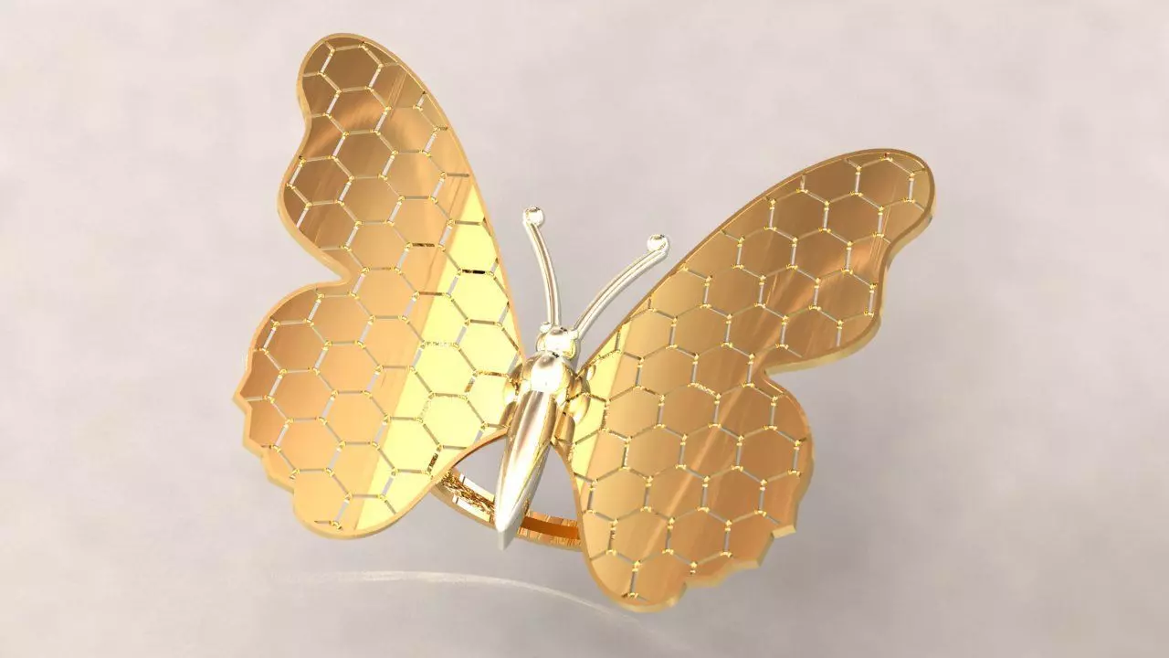 Ethereal Butterfly Ring 3D print model_0