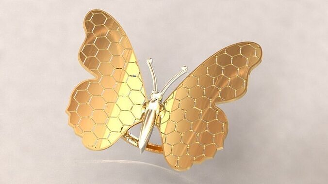 Ethereal Butterfly Ring 3D print model