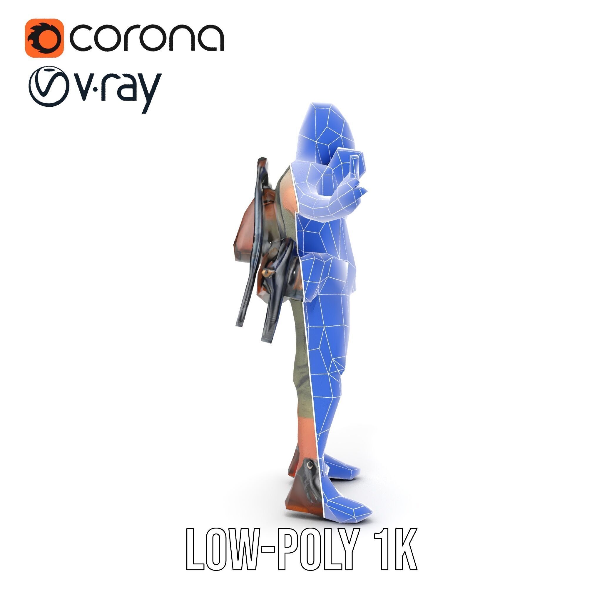 Apocalypse Survivor Rigged and Animated Character Model Low-poly 3D model_30