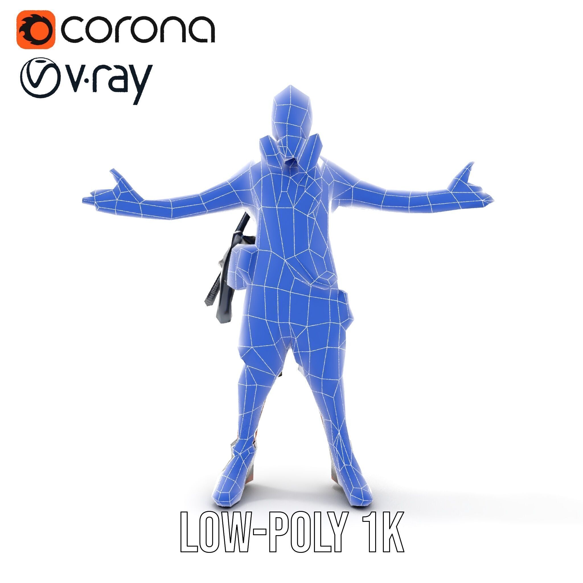 Apocalypse Survivor Rigged and Animated Character Model Low-poly 3D model_32