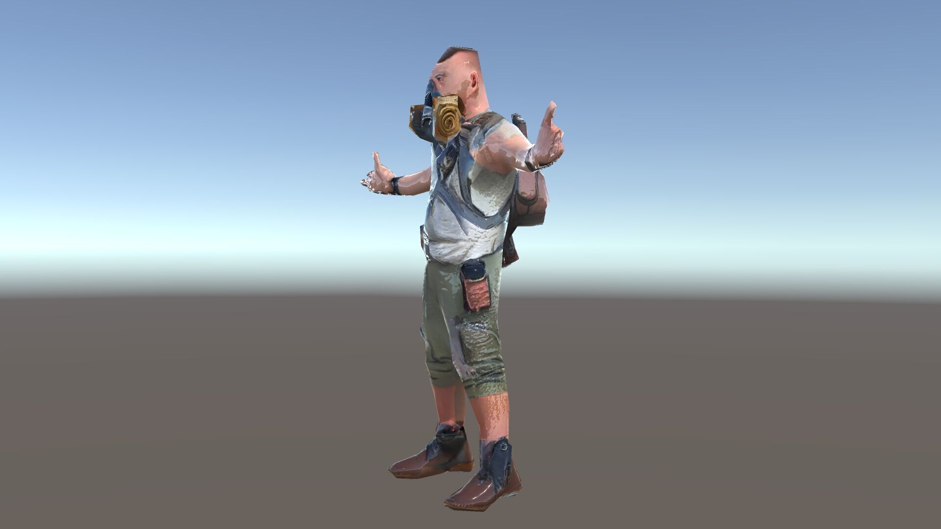 Apocalypse Survivor Rigged and Animated Character Model Low-poly 3D model_35