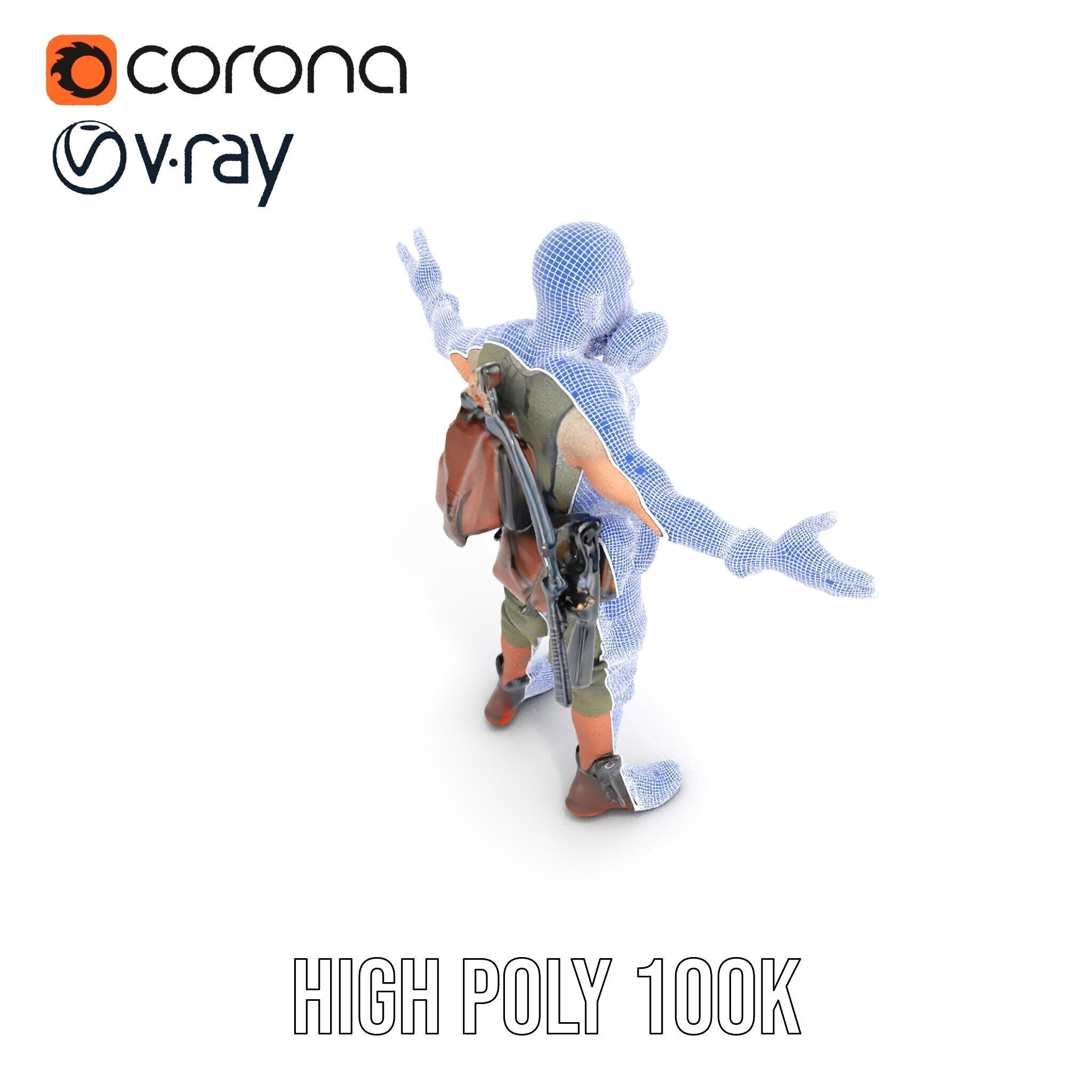 Apocalypse Survivor Rigged and Animated Character Model Low-poly 3D model_38