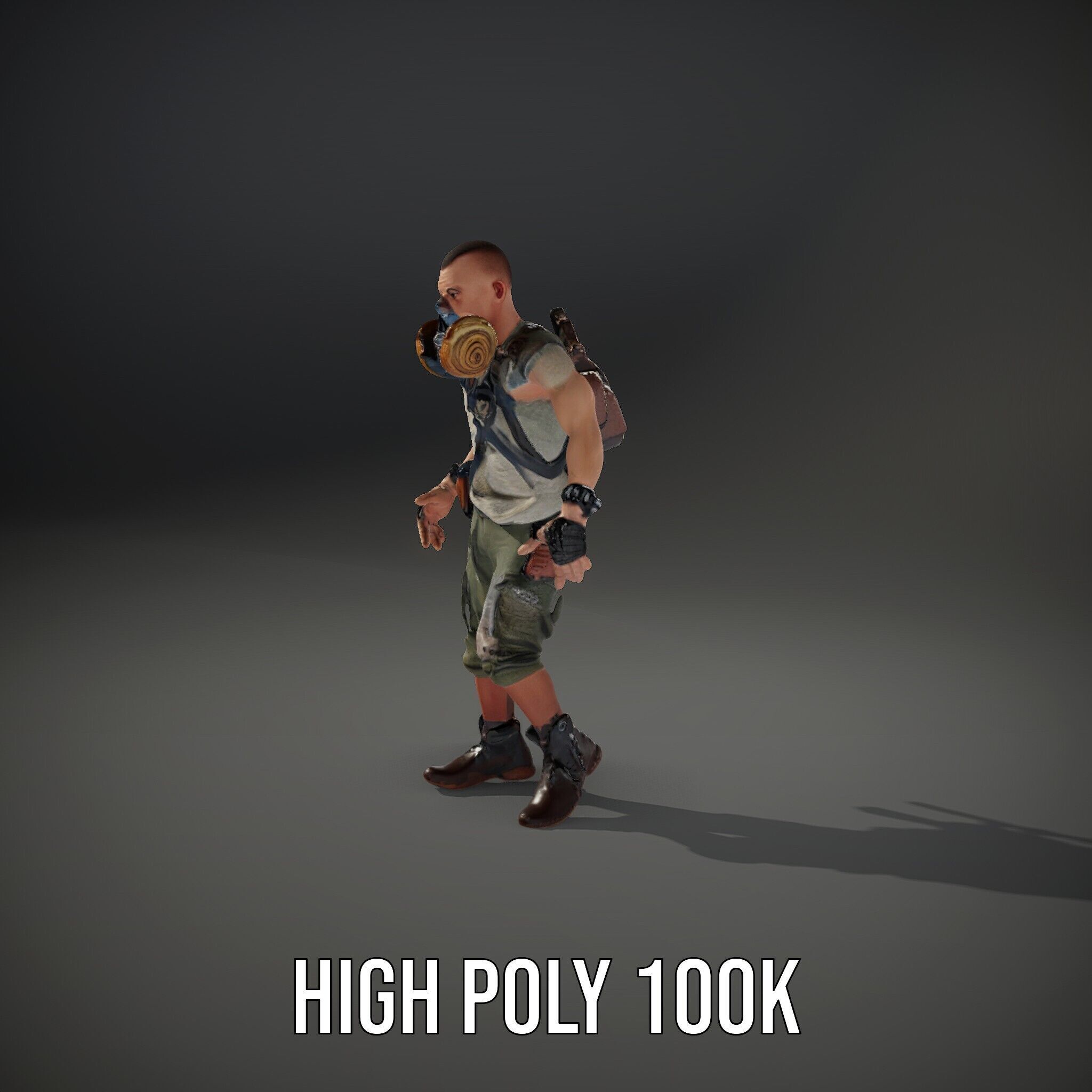 Apocalypse Survivor Rigged and Animated Character Model Low-poly 3D model_22