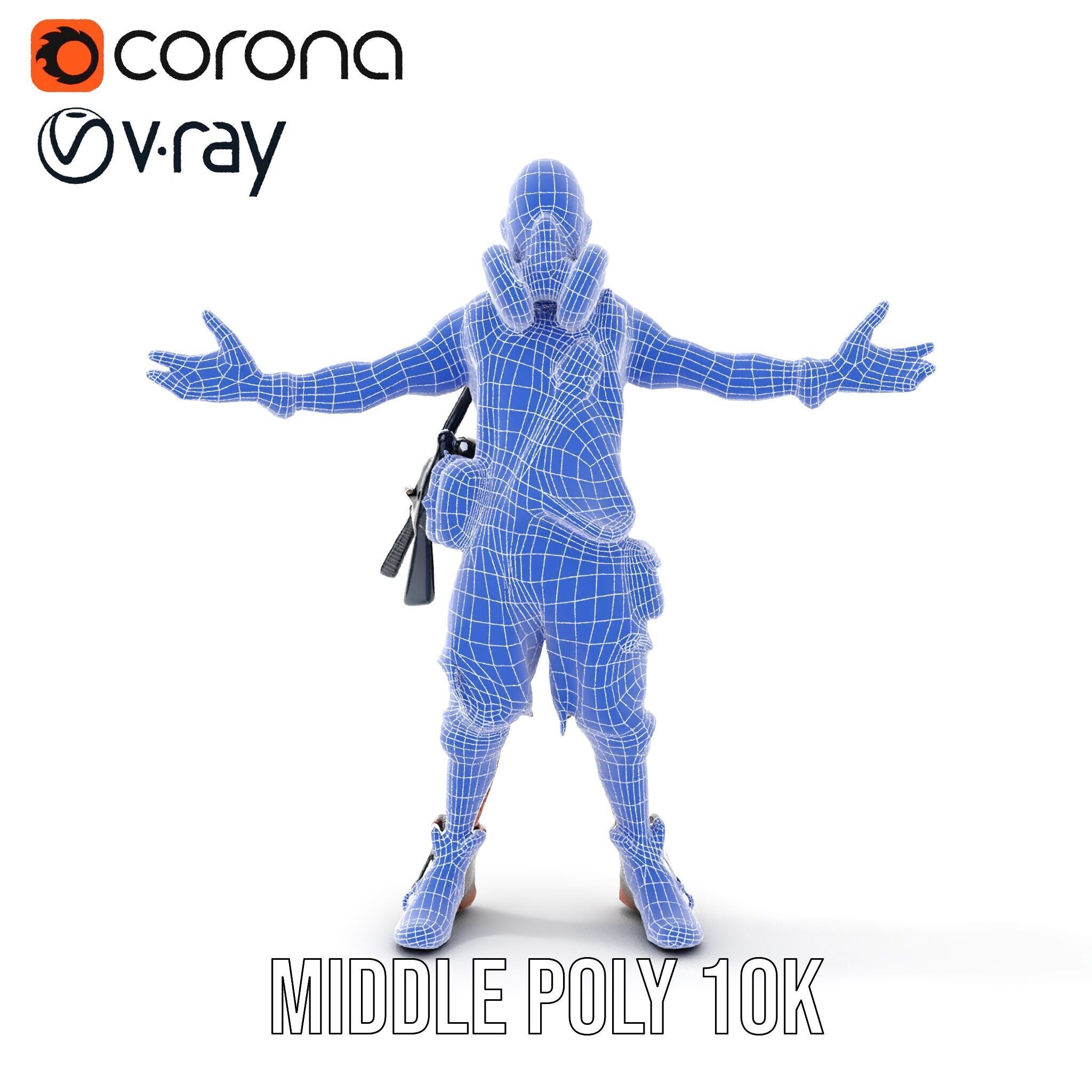 Apocalypse Survivor Rigged and Animated Character Model Low-poly 3D model_37