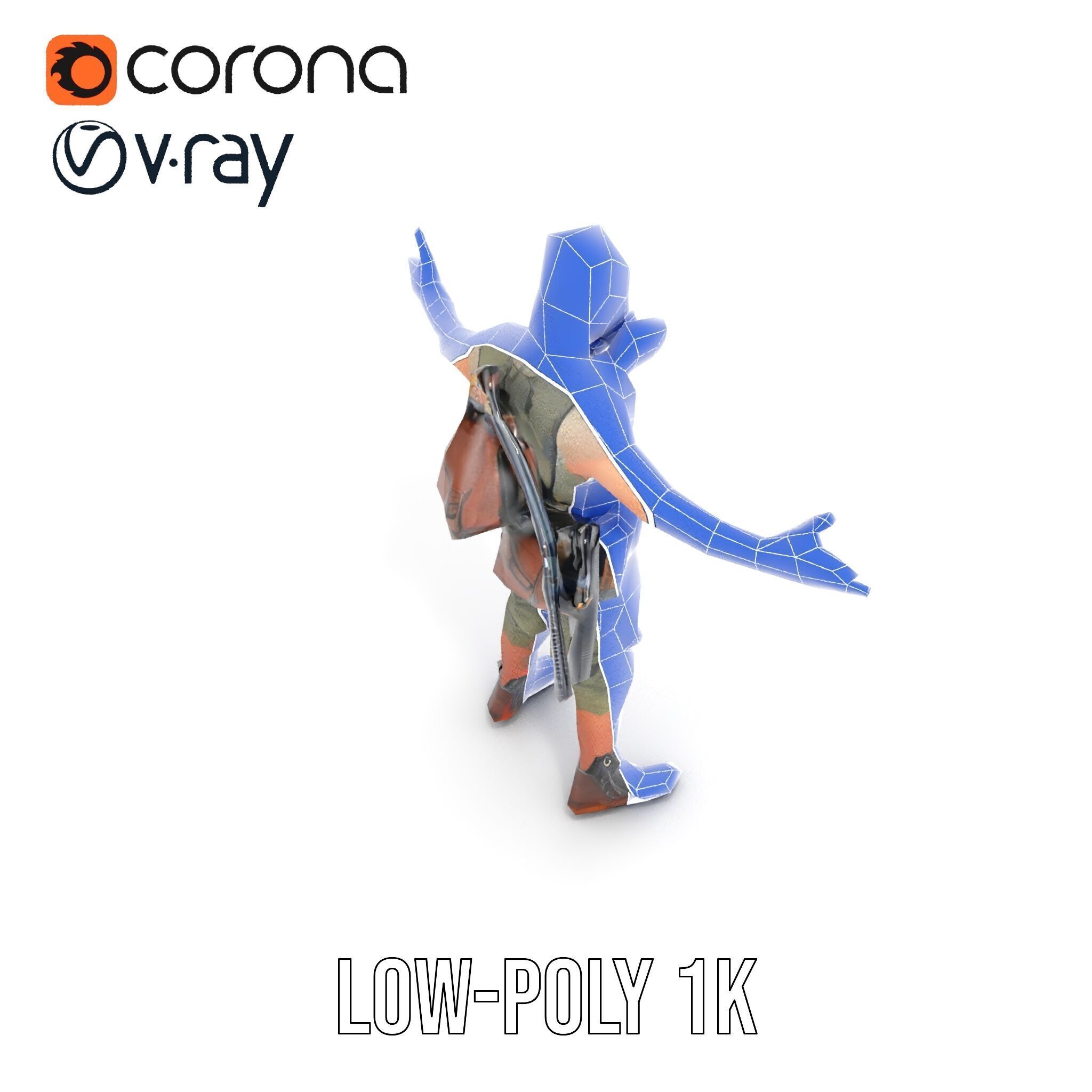 Apocalypse Survivor Rigged and Animated Character Model Low-poly 3D model_27