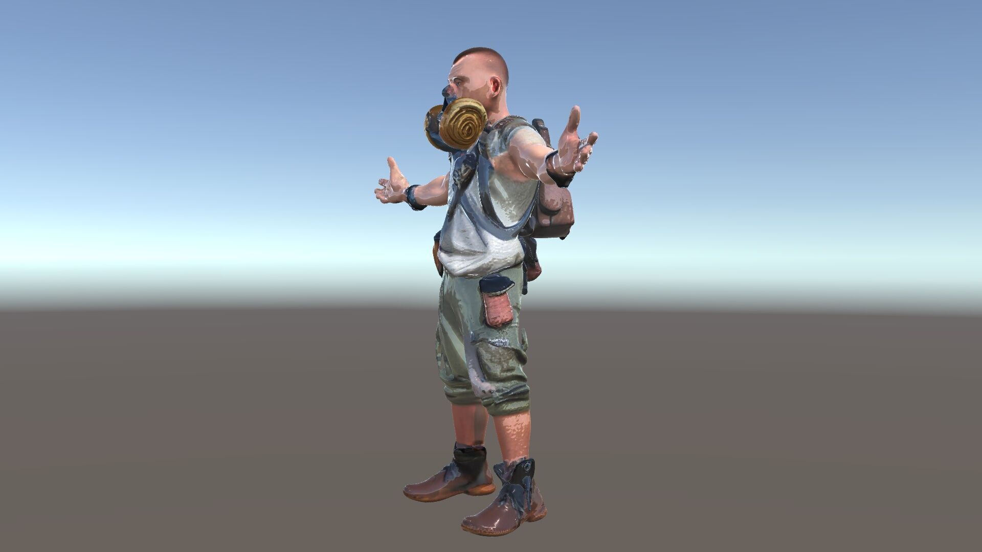 Apocalypse Survivor Rigged and Animated Character Model Low-poly 3D model_6
