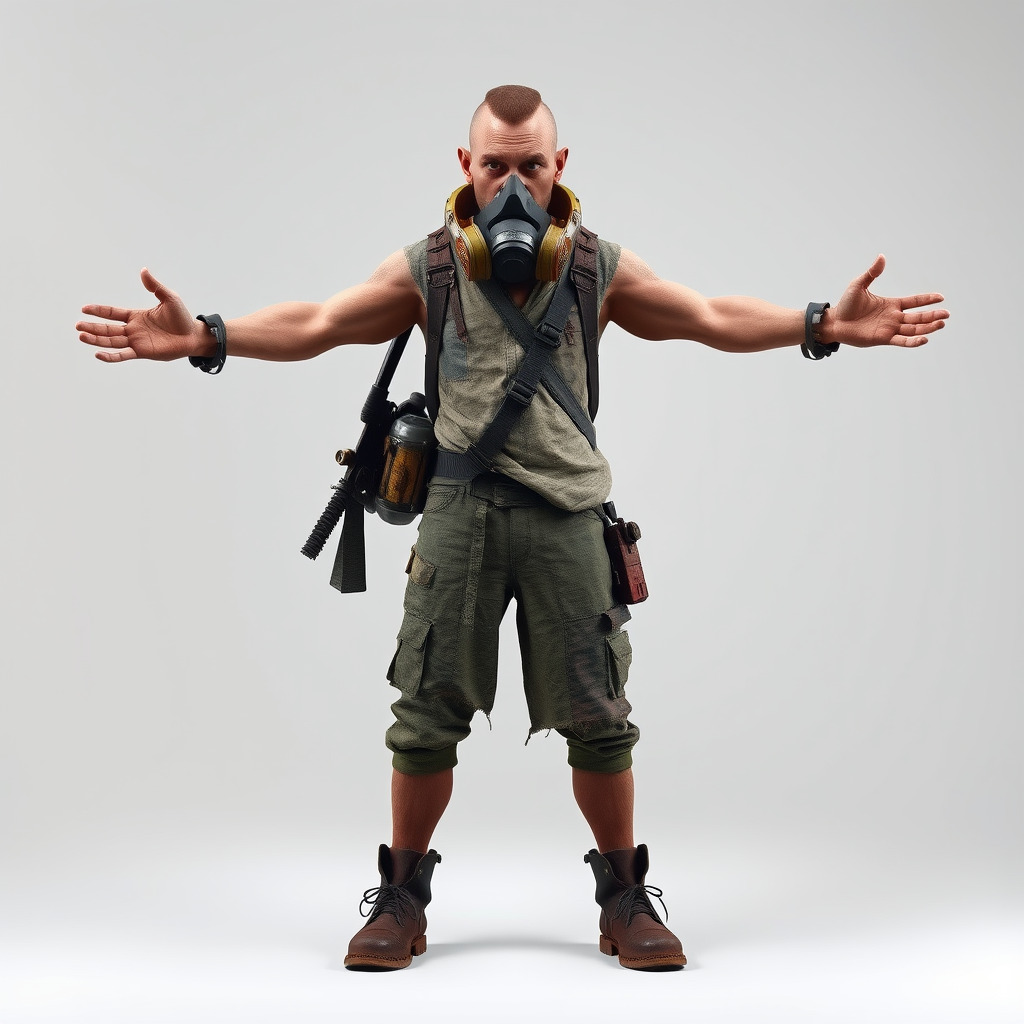 Apocalypse Survivor Rigged and Animated Character Model Low-poly 3D model_3