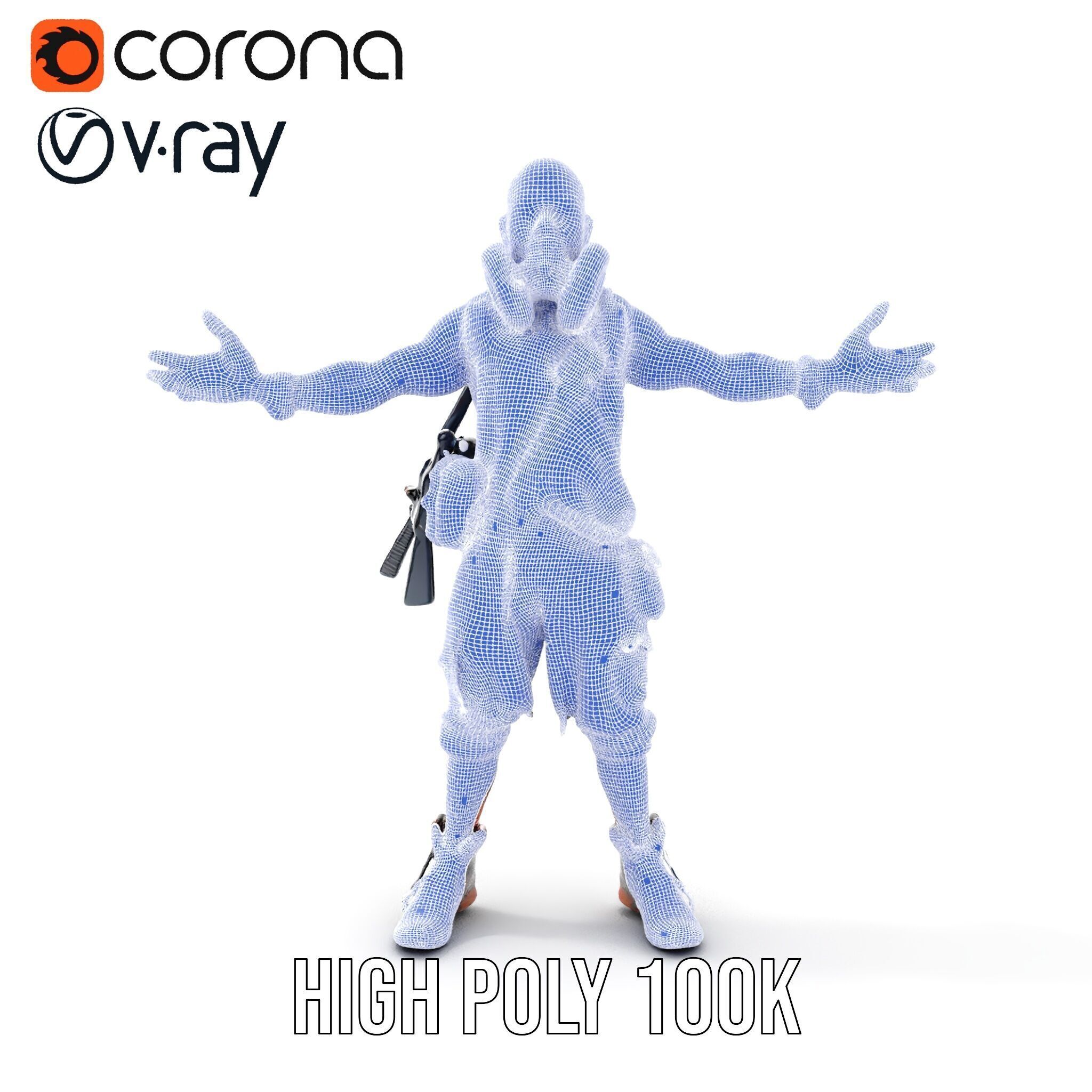 Apocalypse Survivor Rigged and Animated Character Model Low-poly 3D model_41