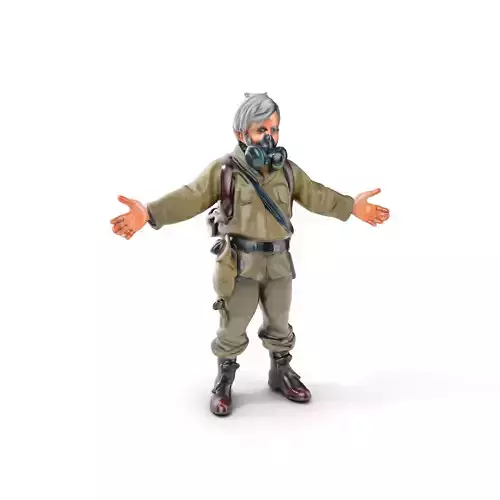 PostApocalyptic Survivor Rigged and Animated Character Model Low-poly 3D model