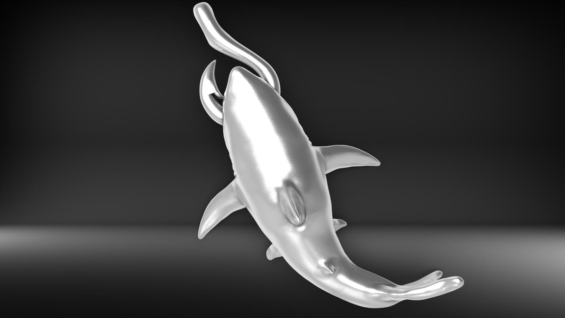 Shark Pendant with Hook 3D print model_6