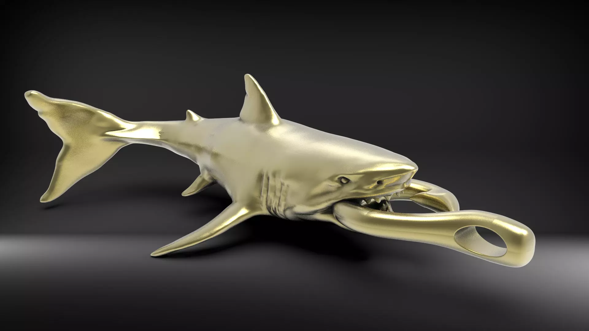 Shark Pendant with Hook 3D print model_0