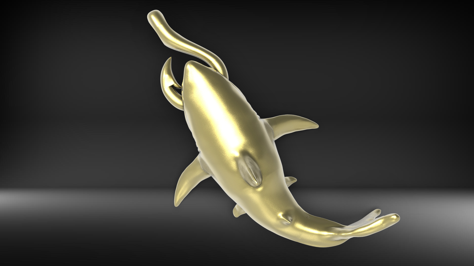 Shark Pendant with Hook 3D print model_1