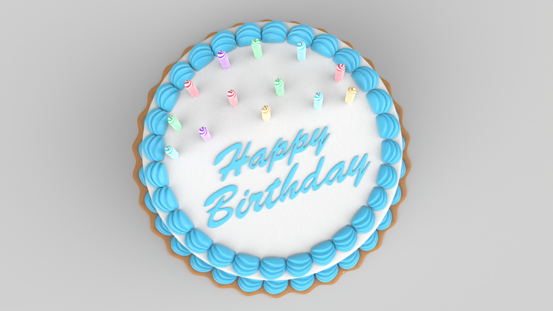 Birthday Cake 3D model_1